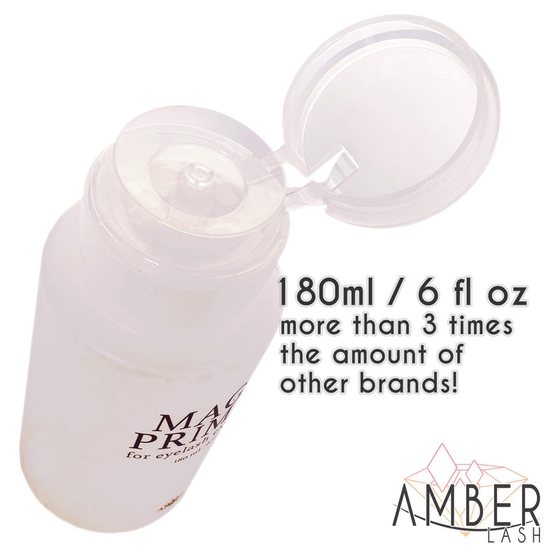Amber Lash Magic Primer (6.0 fl.oz/180ml) Super Gentle Eyelash Extension Primer to Increases Adhesive Strength and Bonding Retention on Natural Lashes, Remove Makeup Residue, Oil, and dust from lashes - Image 4